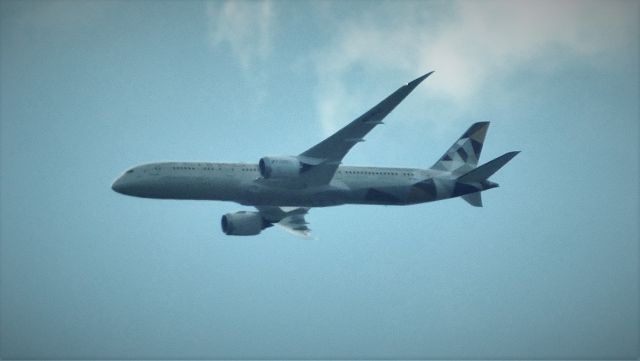 Boeing 787-8 (A6-BLC) - 6 miles ENE of Dulles Airport. EY141 enroute from AUH to IAD. 3,000 feet, 250 KIAS.