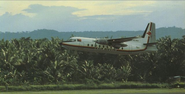 FAIRCHILD HILLER FH-227 (P2-TFJ) - scanned from postcardbr /air niugini