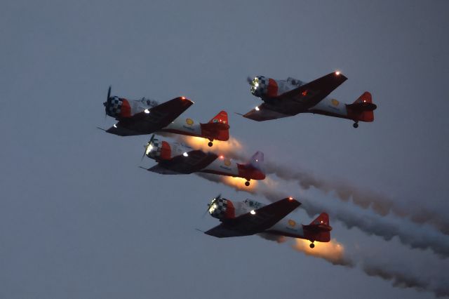 North American T-6 Texan — - The AeroShell team performs an evening show at Wings Over Wausau.