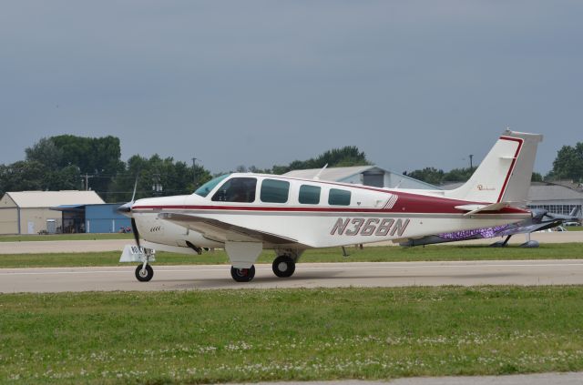 Beechcraft Duchess (N368N) - Bonanza mass arrival at AirVenture 2014