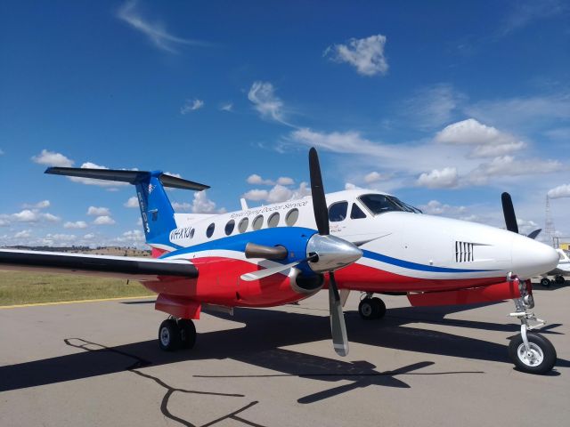 Beechcraft Super King Air 200 (VH-XYJ) - Fresh paint at Douglas Aerospace in Wagga Wagga