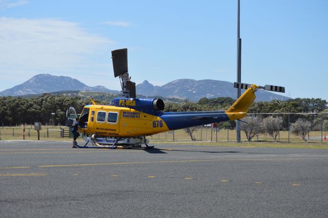 Bell BigLifter (P2-MSA) - McDermott Aviation Big Lifter refueling at Flinders Island , Jan 2017