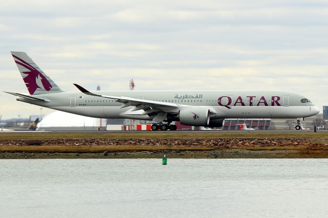 Airbus A350-900 (A7-ALF) - Inaugural flight QR 723 arriving in Boston from Doha