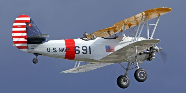 — — - Naval Aircraft Factory N3N over Paine Field, Everett, Wa.