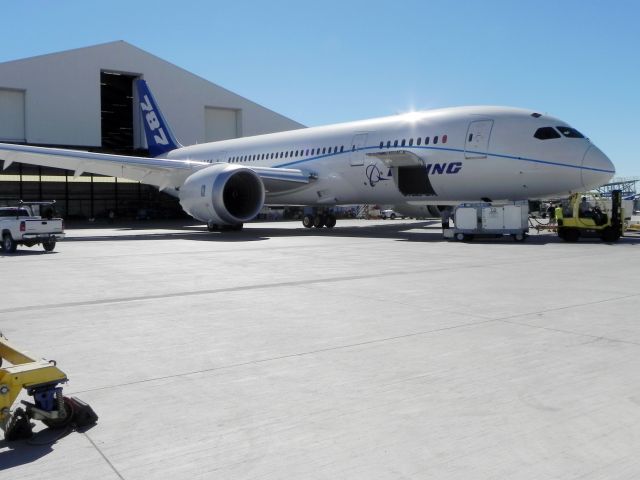 Boeing 787-8 (N7874) - 787 towed out of its temporary home for flight testing at KVCV