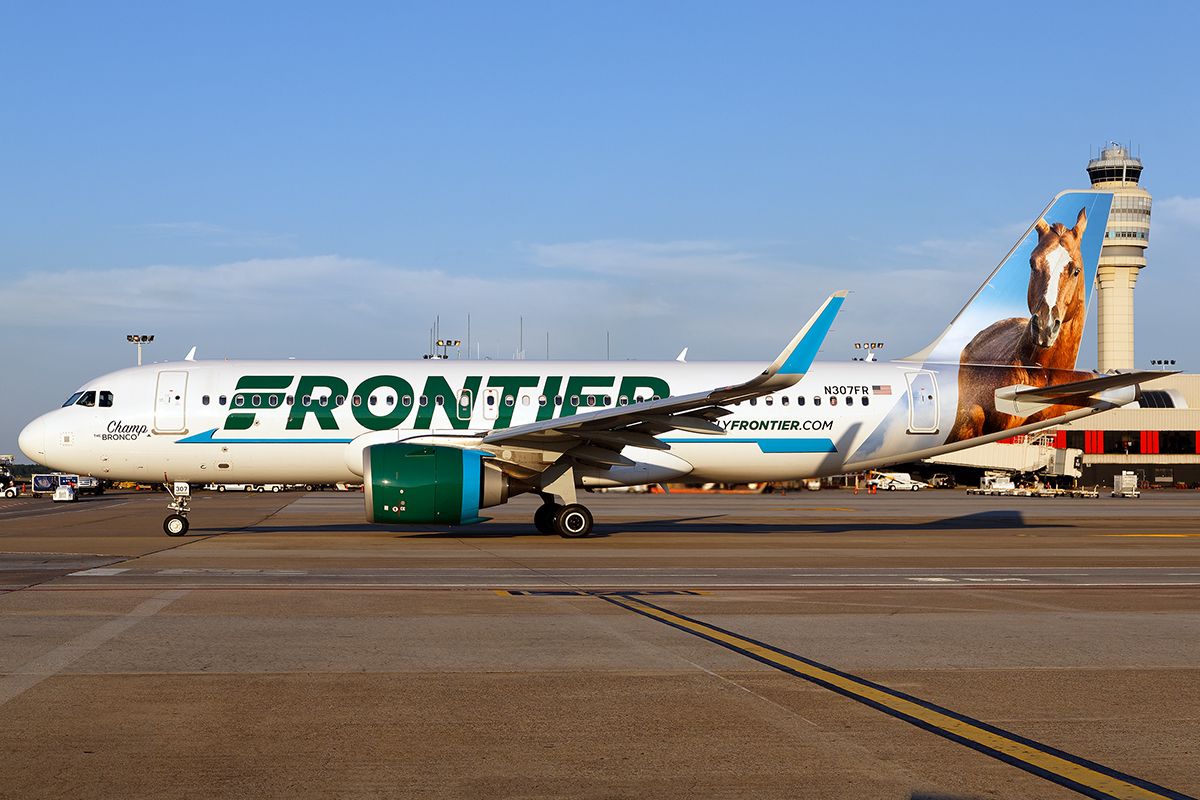 Airbus A320 (N307FR) - Chanp the Bronco