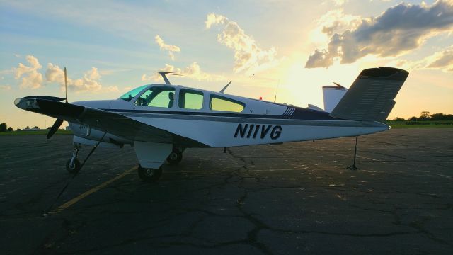 Beechcraft 35 Bonanza (N11VG) - Tail number view but further away