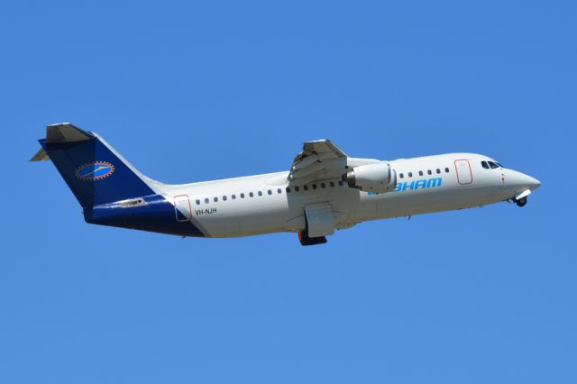 British Aerospace BAe-146-200 (VH-NJH) - Getting airborne off runway 23 and heading off to another regional destination. Thursday March 6th 2014.