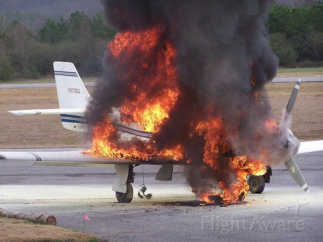 N117BG — - NTSB Identification: ATL07LA034.  Accident occurred Tues, Jan. 23, 2007 in Guntersville, AL  A/C: Greenhaw, William Lancair 360, registration: N117BG  Injuries: 1 Uninjured.    According to the pilot, while taxiing following a normal landing he smelled fiberglass and then observed smoke and fire coming from the engine cowling. He immediately stopped the airplane, and egressed. He said the airplane continued to burn. Examination of the airplane by an FAA Inspector found the airplane partially consumed by fire. Examination of the engine revealed that the fuel line from the fuel servo to the flow divider had melted from the connection at the fuel servo to the cylinder baffling. The hose was still connected to the flow divider and retained torque on the fitting. The hose was removed and examination provided that the approximately half of its original length had been burnt away or melted. Examination revealed that the hose was of non-aviation automotive origin and identified as SAE. The construction of the hose was of plastic with a vinyl outer coating. Examination of the fuel line fitting still attached to the fuel servo revealed threads in the socket were clean with no residual hose material present in the threads. There was a light amount of melted plastic on the outer end of the socket. The hose had not been properly assembled, thus allowing fuel to escape into the engine compartment.    The National Transportation Safety Board determines the probable cause(s) of this accident as follows:  Failure of an unapproved automotive fuel line installed by the owner/pilot mechanic which resulted in an engine fire during taxi after landing.