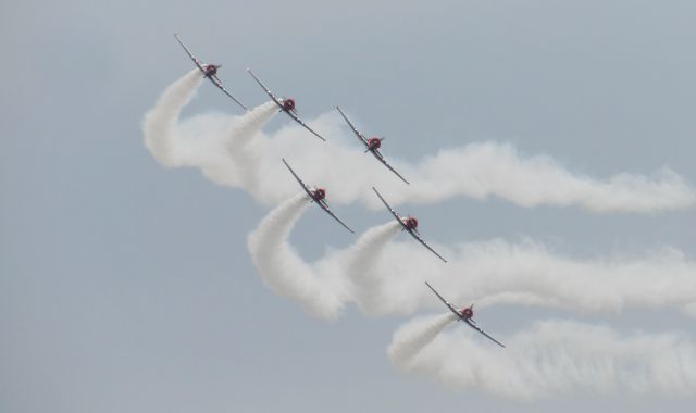 North American T-6 Texan — - Geico Skytypers in formation at Oshkosh 2021