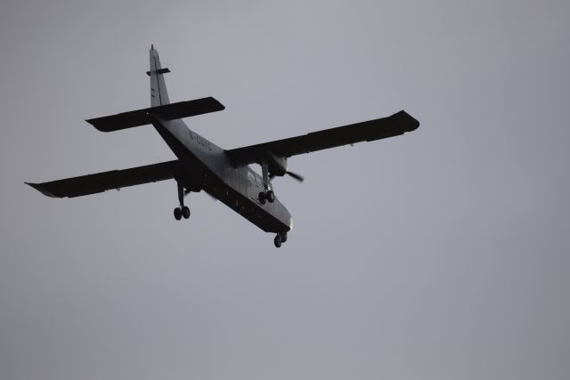 ROMAERO Turbine Islander (G-CGTC) - On approach runway 25 Belfast International - 12 March 2016