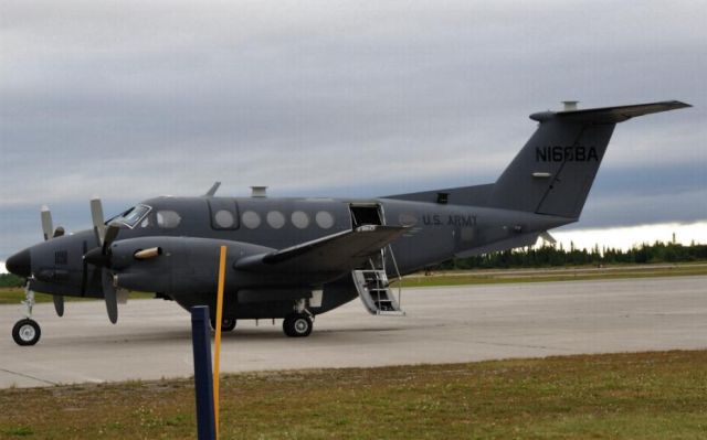 Beechcraft Super King Air 300 (N166BA) - US Army  Parked at Woodwards Aviation Goose Bay, Labrador.    22Aug09