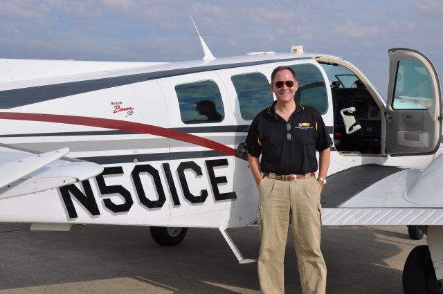 Beechcraft Baron (58) (N501CE) - Captain Jeff, the proud Papa of Fifty Ice.