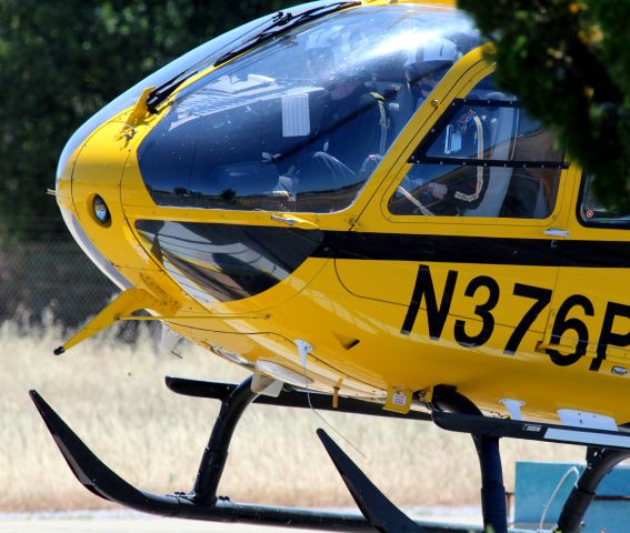 Eurocopter EC-635 (N376PH) - KRDD - just about to touch down - this clean Air Medical copter arrives at Redding ramp - N368PH was on the right of this helicopter. Click full.