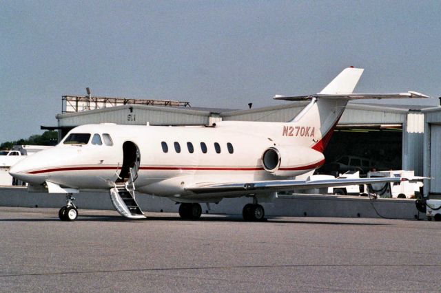 Hawker 800 (N270KA) - Parked on the Atlantic Aviation ramp in Sep-05.  Reregistered N888GN 23-Aug-13.