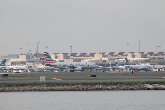 Airbus A319 — - An American A319 taxis at Logan.