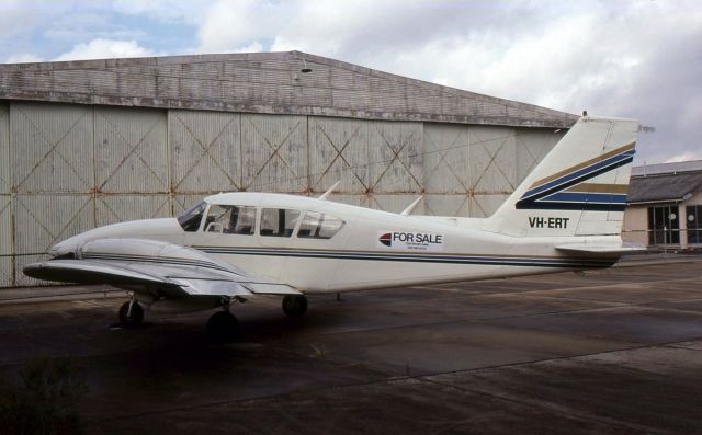 Piper Apache (VH-ERT) - Piper Aztec PA23-250 VH-ERT photographed at Moorabbin Airport Victoria in 1986. Re-registered P2-NXJ then VH-NXJ.