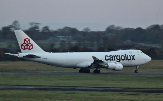 Boeing 747-400 (LX-ECV) - cargolux b747-4hqf(er) lx-ecv dep shannon 18/10/17.