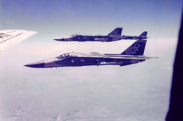 — — - Three F-111D's from Cannon AFB, NM