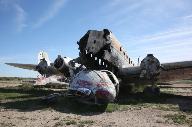 Douglas DC-7 (N44904) - These are the remains of one of the many DC-7's sitting abandoned at the Gila Memorial Airport in South Mesa, Arizona. 