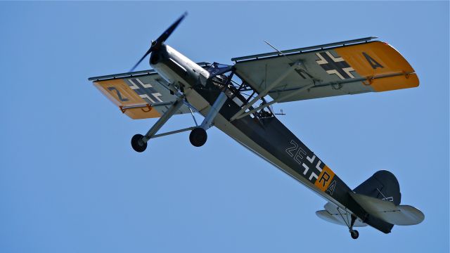 FIESELER Storch (N436FS) - FHCs Fieseler F1-156-C2 Storch (Ser#4362) performs at Flying Heritage Collections SkyFair on 7/26/14.