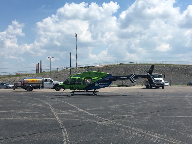 Bell 407 (N407P) - Nashvilles John Tune airport for the total solar eclipse