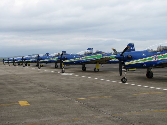 — — - FAB Esquadrilha da Fumaça parked, just before the presentation on the EAB2008 Brazilian Fair.