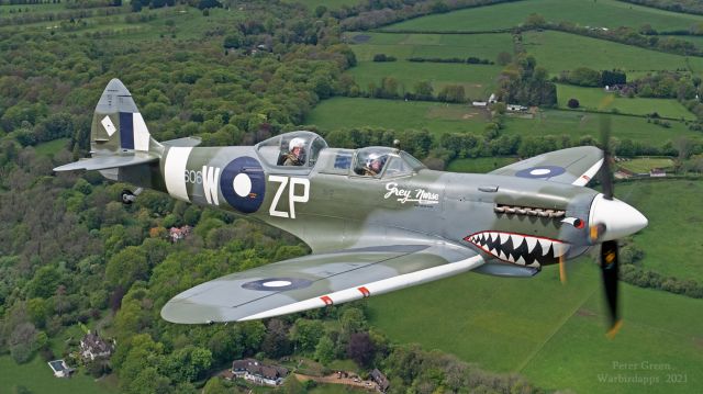 SUPERMARINE Spitfire (G-AWGB) - Biggin Hill Heritage Hangar Spitfire T.9 : TE308 / G-AWGB - painted to represent Spitfire VIII : A58-614 of 457 ( Grey Nurse ) Squadron - Royal Australian Air Force (RAAF) flown by Flight Lieutenant “Alf” Glendenning from Morotai Island in early 1945.