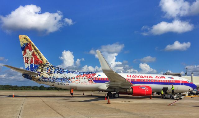 Boeing 737-800 (N277EA) - Eastern Airlines Havana Air livery getting ready to push back at TPA.