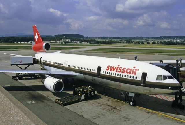 McDonnell Douglas DC-10 (HB-IHF) - Parked on Terminal B at Zurich Airport - 1984-07-15.