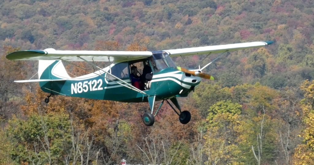 CHAMPION Tri-Traveler (N85122) - On short final is this 1946 Aeronca 7AC Champion Tri-Traveler from the Autumn of 2022.