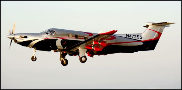 Pilatus PC-12 (N472SS) - Departing the Merced Regional Airport (KMCE) (Note propeller vortices)