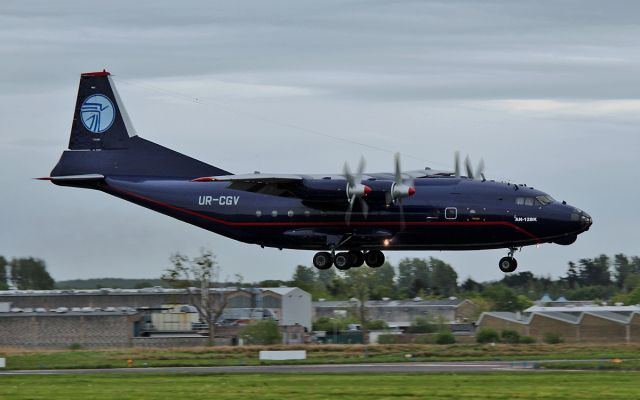 UR-CGV — - ukraine air alliance an-12bk ur-cgv about to land at shannon 9/5/15.