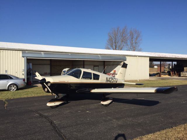 Piper Cherokee (N4257J) - My plane in front of her hangar