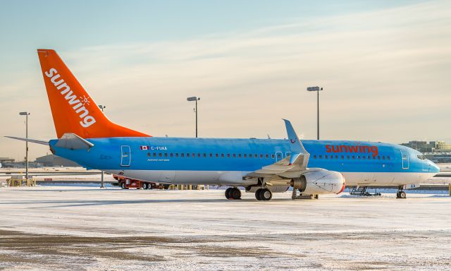 Boeing 737-800 (C-FUAA) - Some borrowed hardware from Europe sits on the FEDEX ramp on a frosty Boxing Day at YYZ