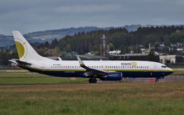 Boeing 737-800 (N732MA) - miami air b737-8 n732ma turning off the runway at shannon 22/5/15.