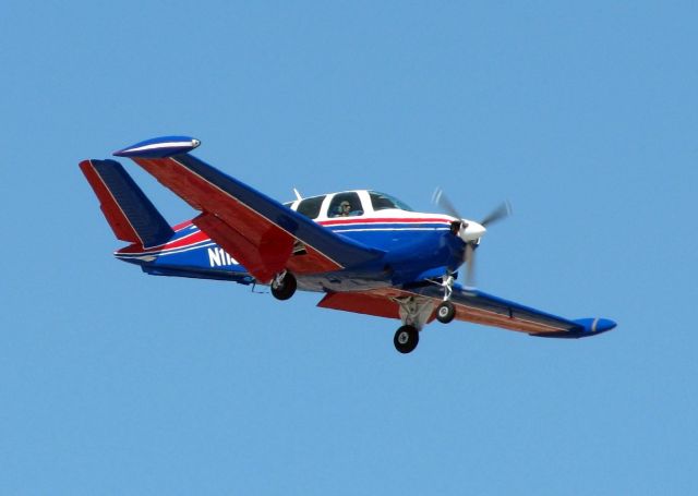 Beechcraft 35 Bonanza (N113TW) - 1973 Beech V35B landing at Shreveport's Downtown Airport. A beautiful V-Tail!