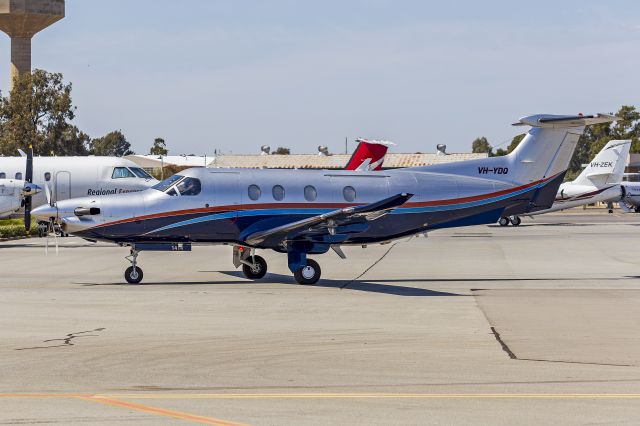 Pilatus PC-12 (VH-YDQ) - Australian Flight Operations (VH-YDQ) Pilatus PC12/47E taxiing at Wagga Wagga Airport