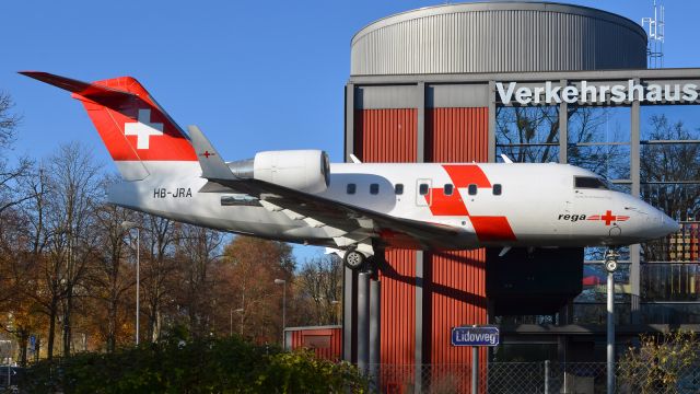 Canadair Challenger (HB-JRA) - 2002 Challenger 604, Rega, Swiss Museum of Transport (Verkehrshaus der Schweiz), Lucerne, Nov 2023