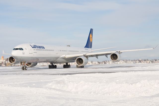 Airbus A340-600 (D-AIHX) - Jan 3rd. 2014. The day after a big snow storm !