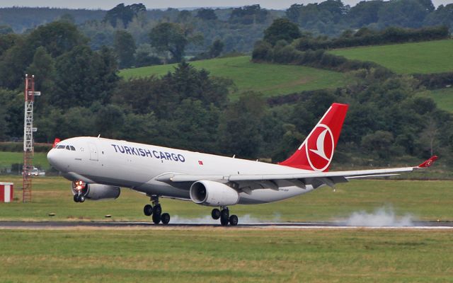 Airbus A330-200 (TC-JOY) - turkish cargo a330-243f tc-joy landing at shannon 6/8/18.