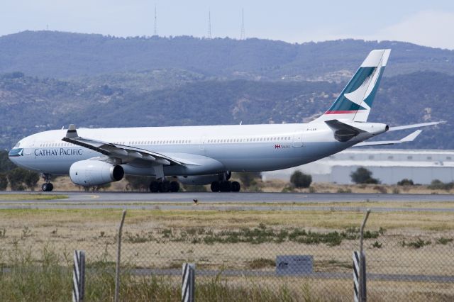 Airbus A330-300 (B-LAK) - Rolling for take off on runway 05, for flight home to Hong Kong via Melbourne. Friday, 19th April 2013.