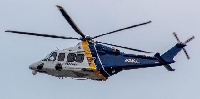 BELL-AGUSTA AB-139 (N9NJ) - New Jersey State Police Agusta-Westland AW-139 helicopter flying over New York Harbor during the Navy SEAL Hudson River Swim and Run on 8/7/21.