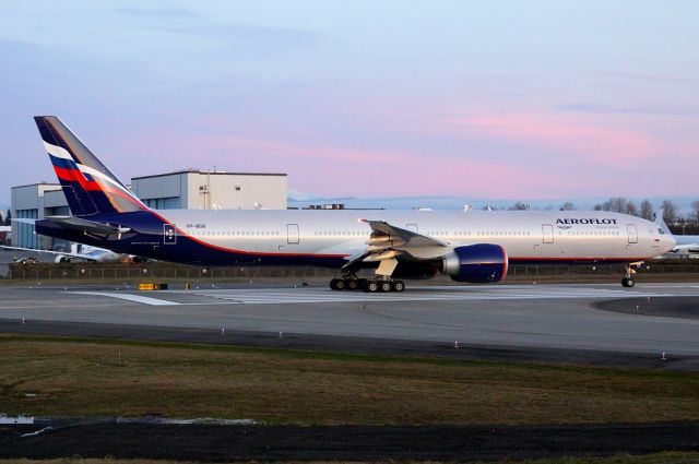 Boeing 777-200 (VP-BGB) - Aeroflot VP-BGB delivery flight Paine Field to Moscow February 1, 2013.