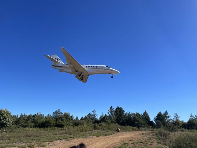 Cessna Citation Sovereign (N68HA) - N68HA landing at Angwin-Parret Field (2O3) Shot with my iPhone.