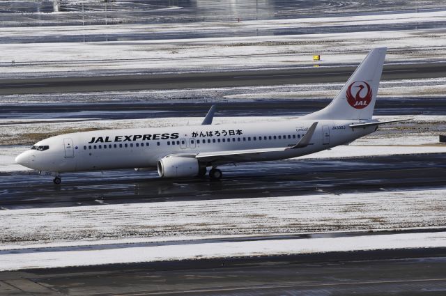 Boeing 737-800 (JA302J) - Taxing at Haneda Intl Airport on 2013/01/15 "Ganbarou Nippon"