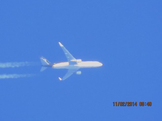 BOEING 767-300 (N327UP) - UPS flight 859 from PHX to SDF over Southeastern Kansas at 39,000 feet,