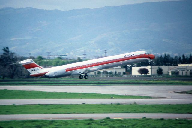 McDonnell Douglas MD-80 (N927PS) - KSJC - late 70s or early 1980s of PSA DC-9 Super 80 departing 30L for SAN or LAX..