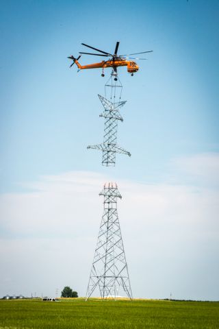 Cessna Cutlass RG (N237AC) - 1970 Erickson S64F C/N 64095 Power line construction in Southern Alberta Aug 9, 2014.