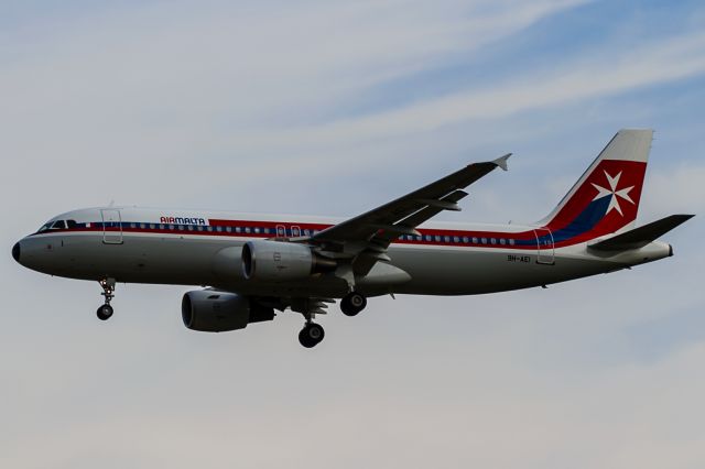 Airbus A320 (9H-AEI) - Retro, grey sky, evening